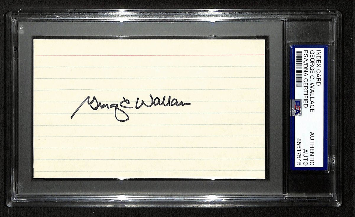 George C. Wallace Signed/Auto 3x5 Index Card Alabama Governor PSA/DNA 197030