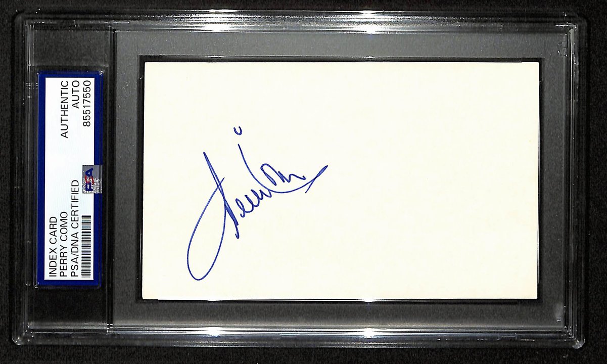 Perry Como Signed/Autographed 3x5 Index Card Performer PSA/DNA 197036
