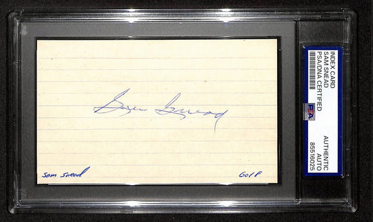 Sam Snead Signed/Autographed 3x5 Index Card Golf Legend PSA/DNA 197790