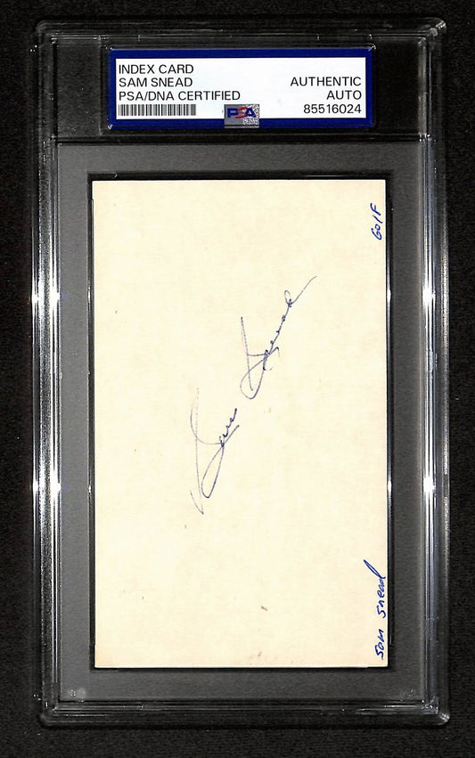 Sam Snead Signed/Autographed 3x5 Index Card Golf Legend PSA/DNA 197792