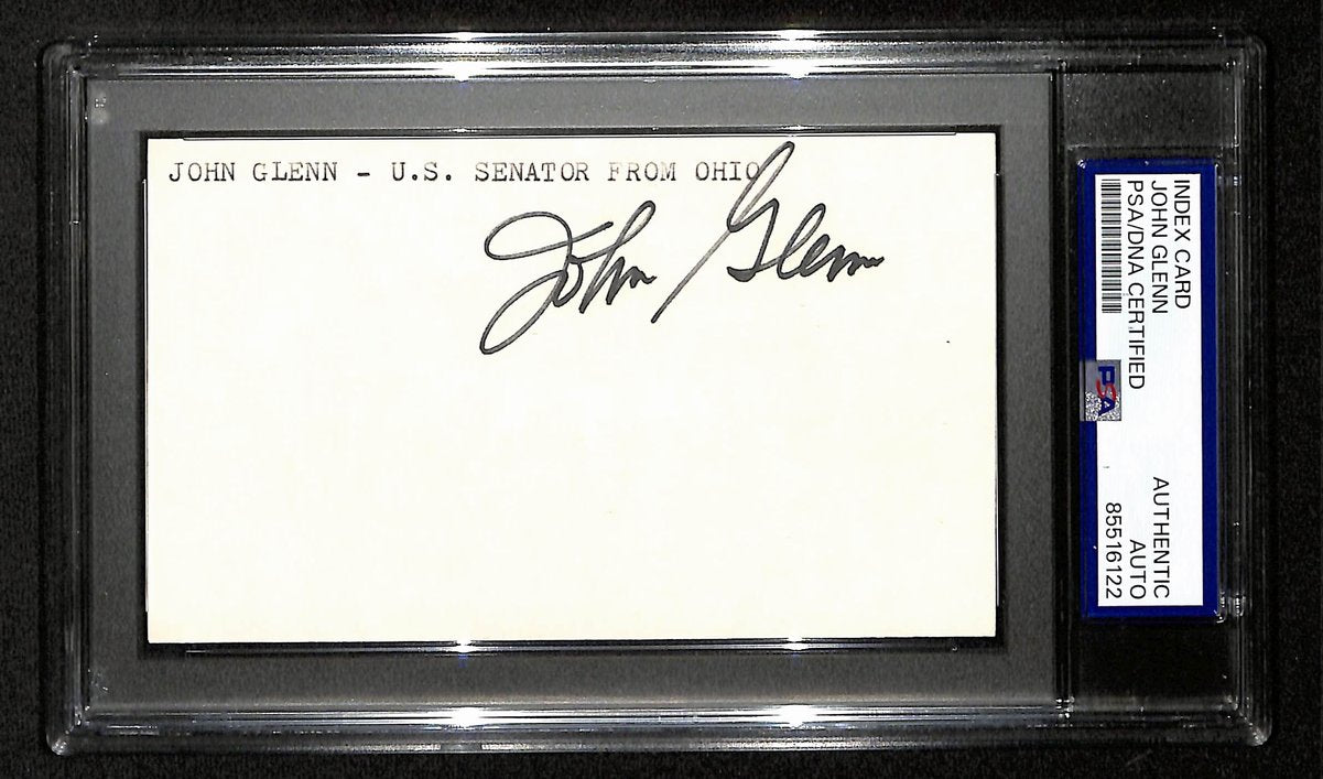 John Glenn Signed/Autographed 3x5 Index Card Astronaut/Senator PSA/DNA 197798