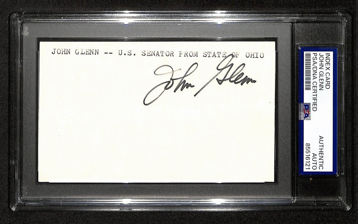 John Glenn Signed/Autographed 3x5 Index Card Astronaut/Senator PSA/DNA 197799