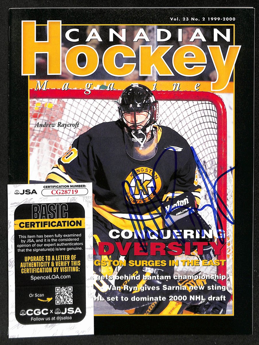 Andrew Raycroft Boston Bruins Signed 1999-00 Canadian Hockey Magazine JSA 196868