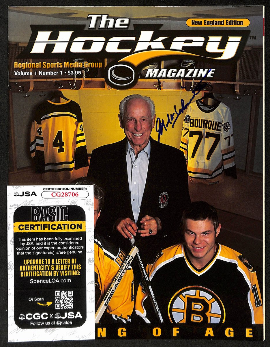 Milt Schmidt Boston Bruins Signed/Auto The Hockey Magazine NE Edition JSA 196883