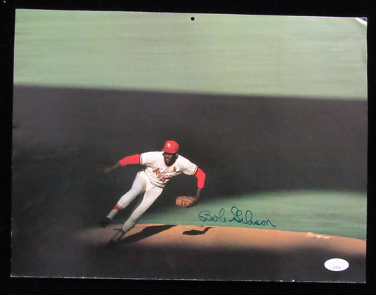 Bob Gibson HOF Signed/Auto 14.5x11 Calendar Photo St. Louis Cardinals JSA 197558