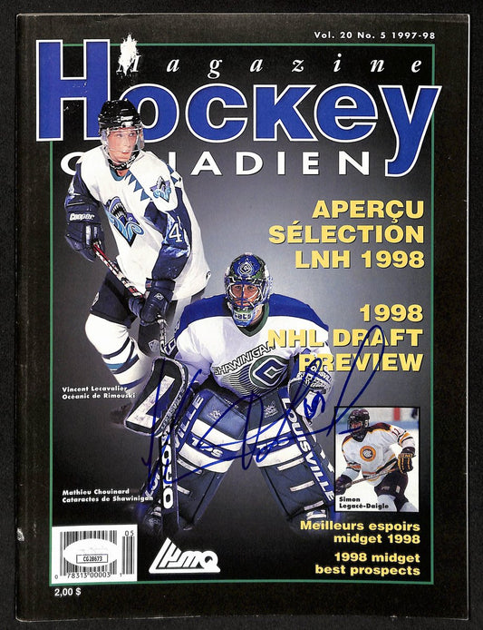 Vincent Lecavalier Tampa Bay Lightning Signed 1997-98 Hockey Magazine JSA 197858