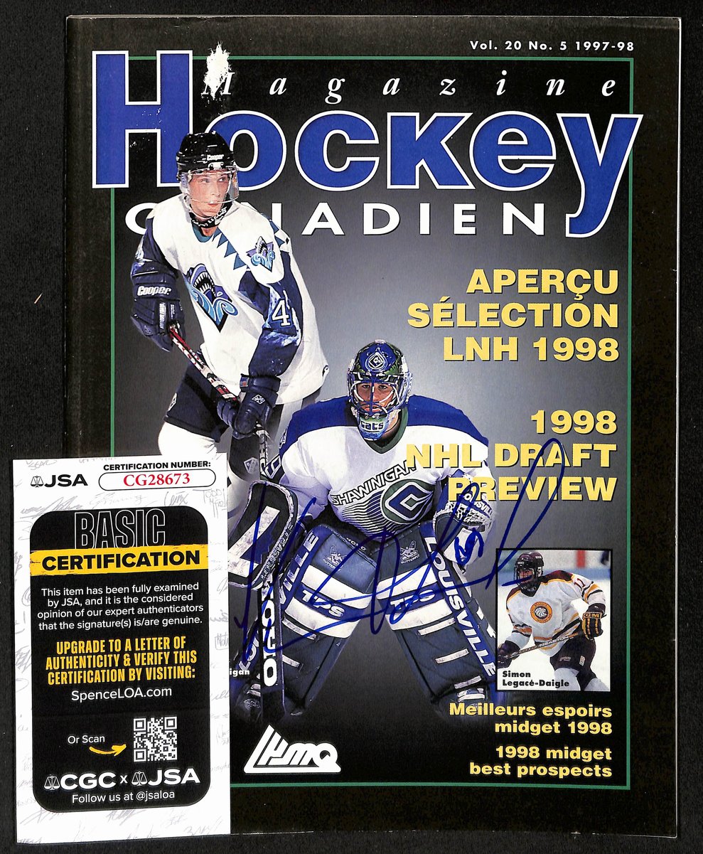 Vincent Lecavalier Tampa Bay Lightning Signed 1997-98 Hockey Magazine JSA 197858