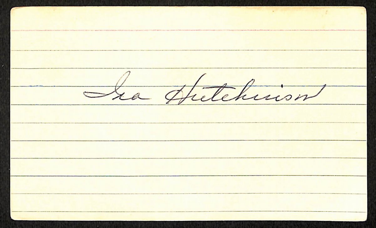 Ira Hutchinson Boston Red Sox d.1973 Signed/Autographed 3x5 Index Card 197624