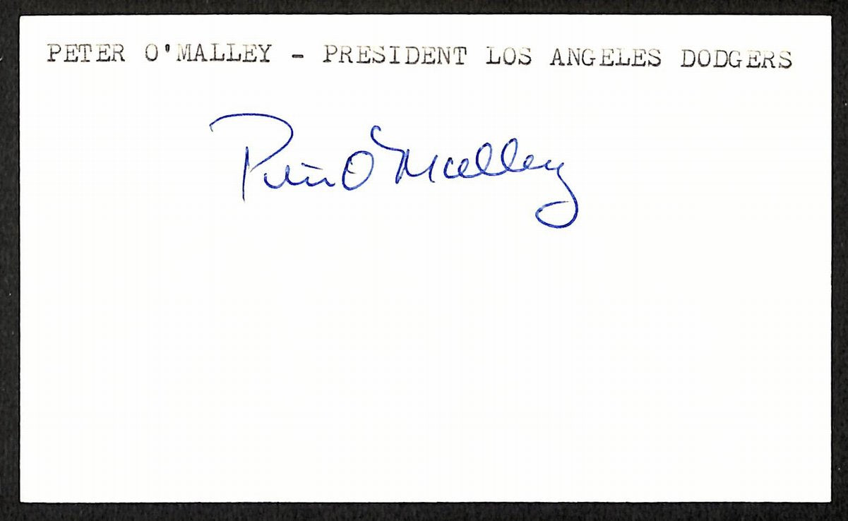 Peter O'Malley Dodgers d.1996 Signed/Autographed 3x5 Index Card 197630