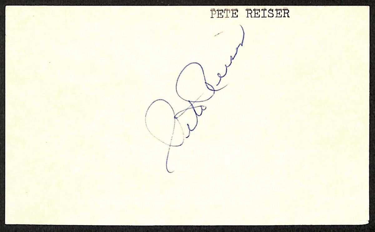 Pete Reiser Brooklyn Dodgers d.1981 Signed/Autographed 3x5 Index Card 197633