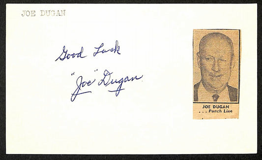 Joe Dugan New York Yankees d.1982 Signed/Autographed 3x5 Index Card 197634