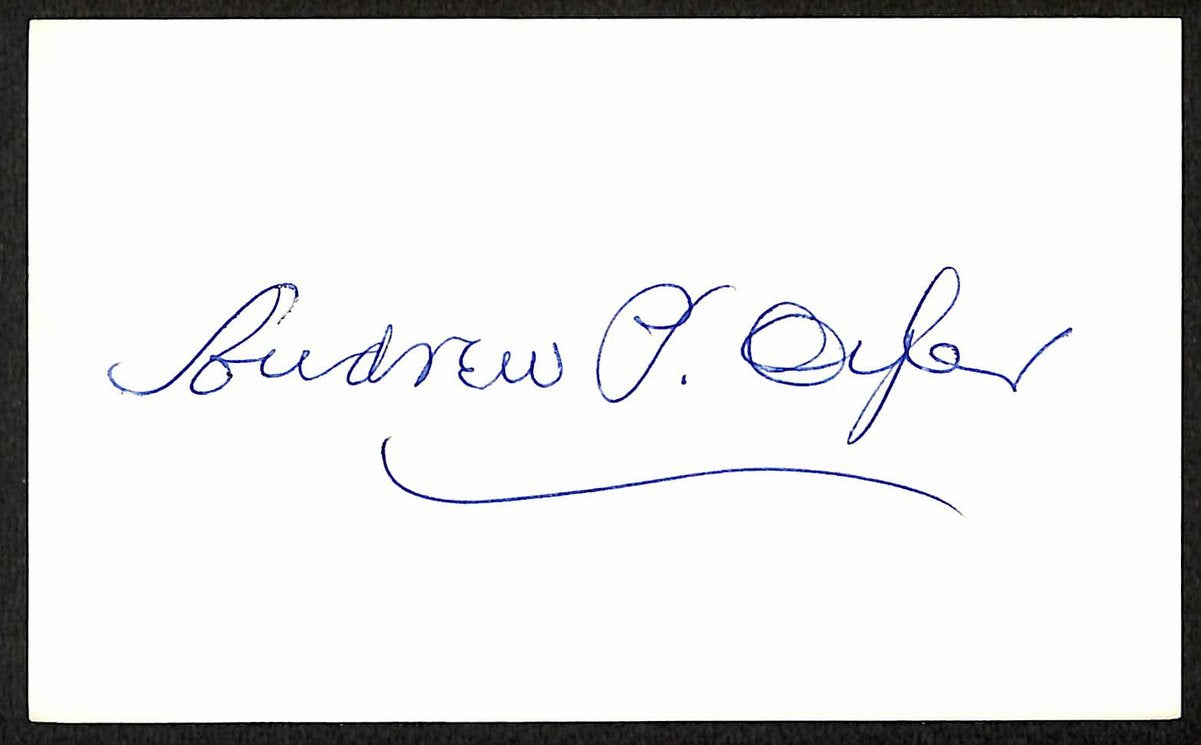 Andrew Oyler Baltimore Orioles d.1970 Signed/Autographed 3x5 Index Card 197652