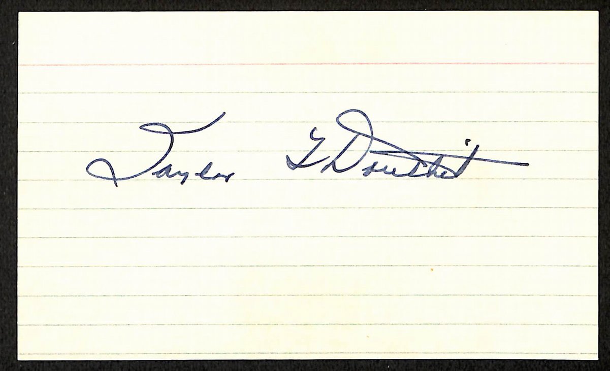 Taylor Douthit St. Louis Cardinals d.1986 Signed/Auto 3x5 Index Card 197659