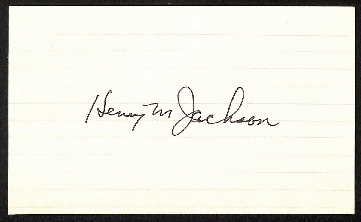 Henry M Jackson Washington Senator d.1983 Signed/Auto 3x5 Index Card 197675