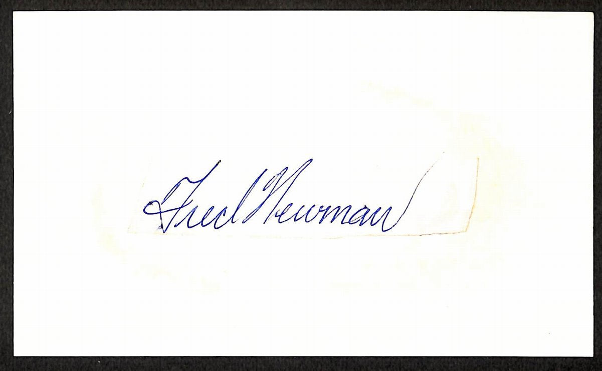 Fred Newman Los Angeles Angels d.1987 Signed/Autographed 3x5 Index Card 197683