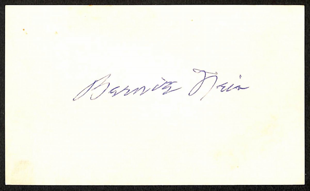 Bernie Neis Cleveland Indians d.1982 Signed/Autographed 3x5 Index Card 197693