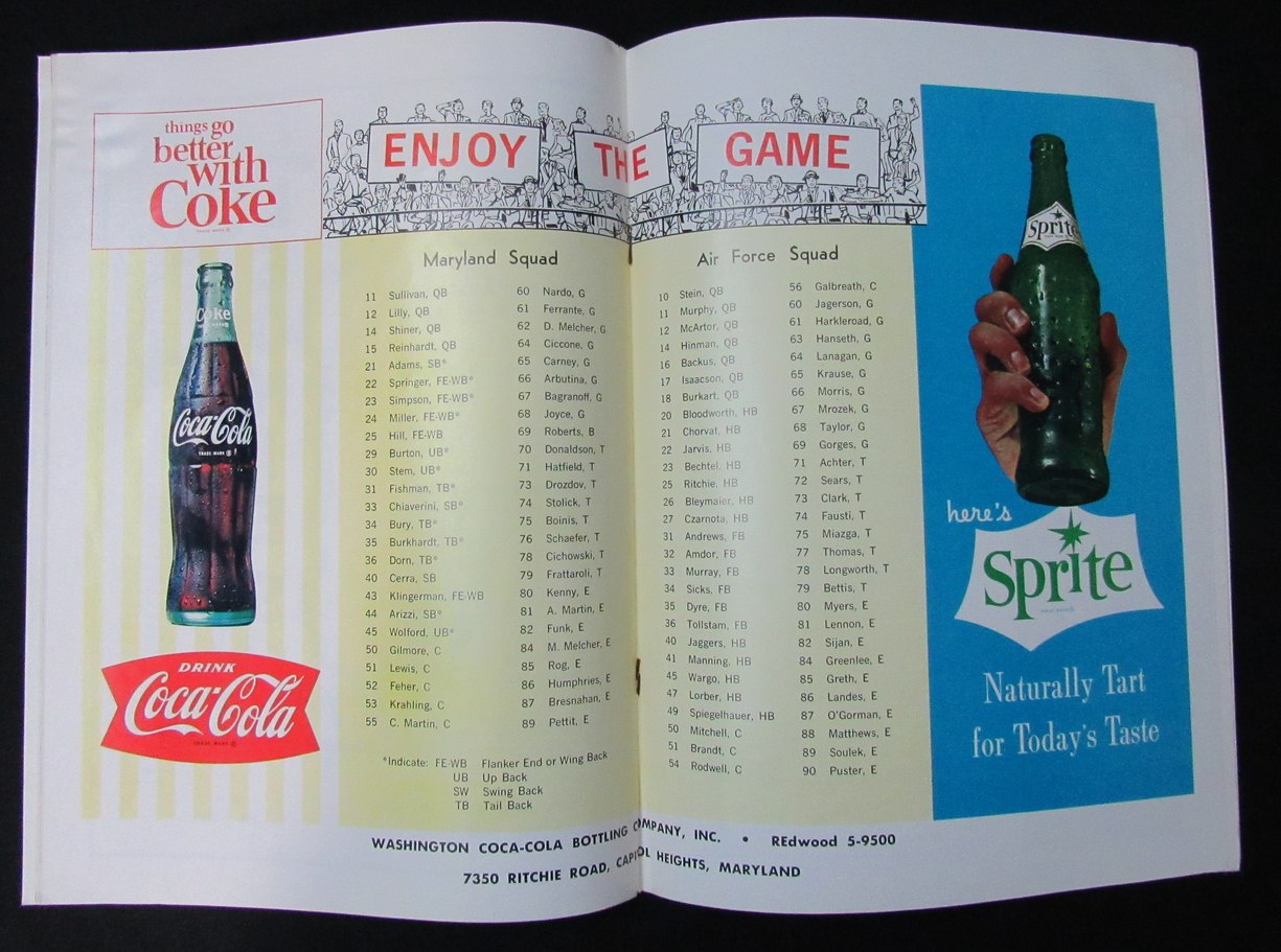 1963 Maryland vs. Air Force College Football Game Program 198163