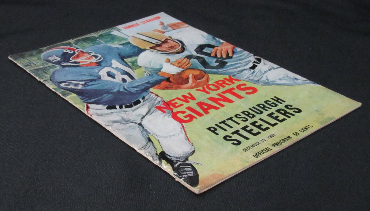 1963 New York Giants vs. Pittsburgh Steelers NFL Football Game Program 198165