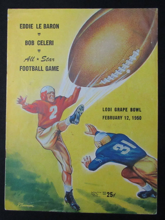 1950 Le Baron vs. Celeri All-Stars Lodi Grape Bowl Football Game Program 198168