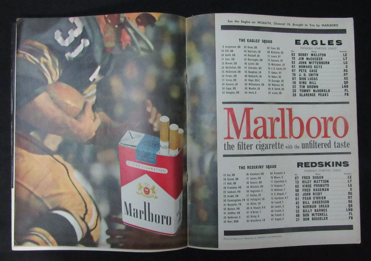 1962 Eagles vs. Redskins NFL Football Game Program at Franklin Field 198170