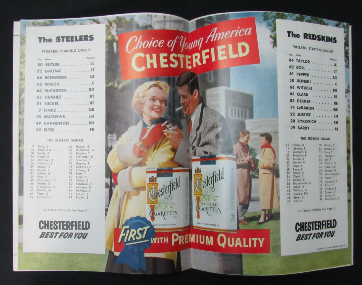 1953 Pittsburgh Steelers vs. Redskins NFL Football Game Program 198171