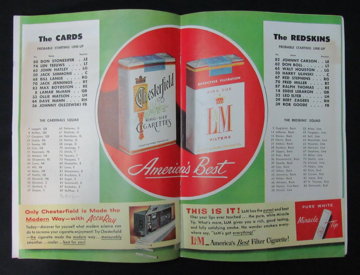 1955 Cardinals vs. Redskins NFL Football Game Program Signed by (3) 198173