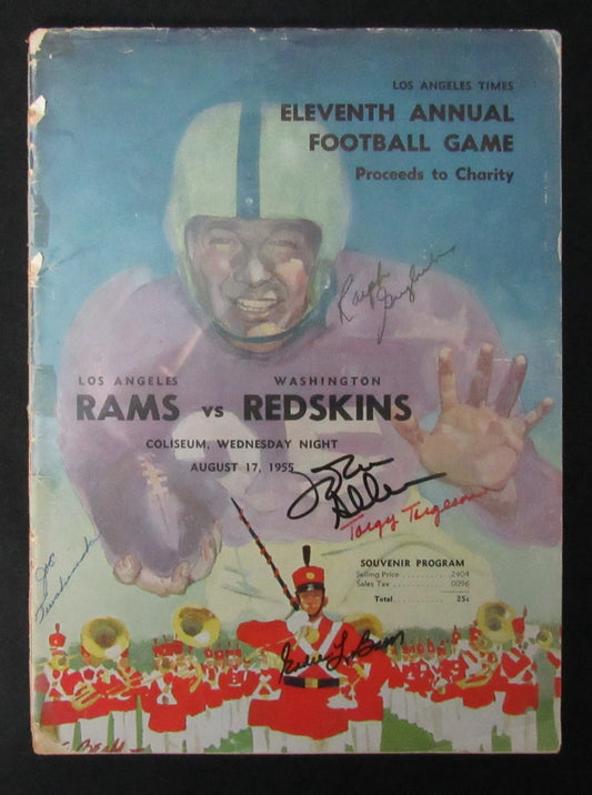 1955 Rams vs. Redskins NFL Football Game Program Signed by (5) Players 198174
