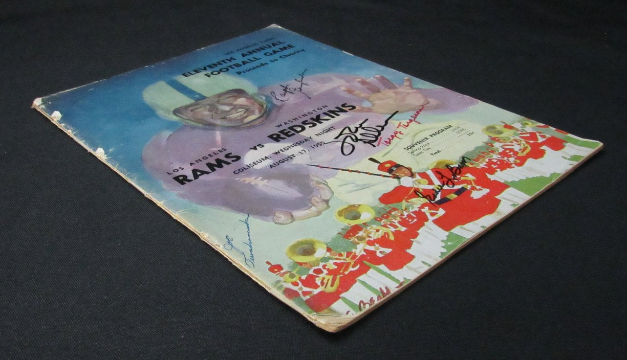 1955 Rams vs. Redskins NFL Football Game Program Signed by (5) Players 198174