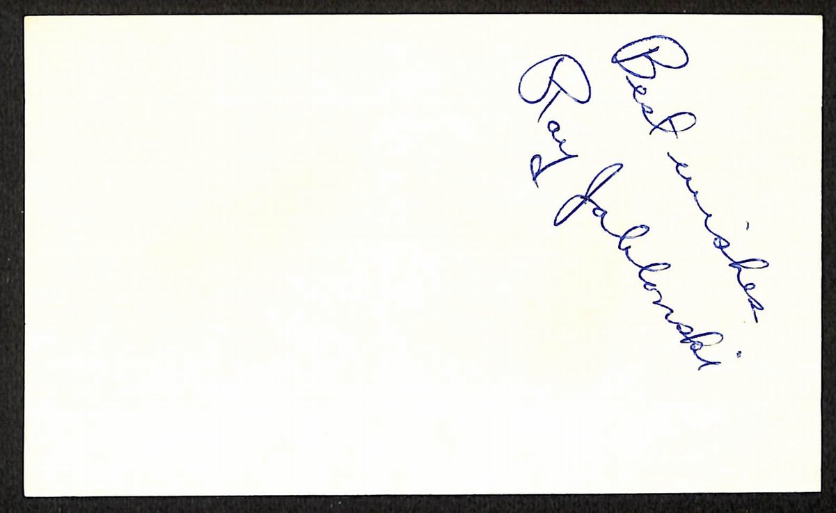 Ray Jablonski St. Louis Cardinals d.1985 Signed/Auto 3x5 Index Card 197708