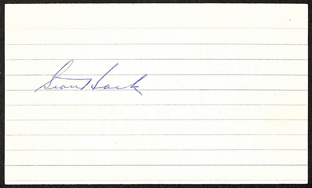 Stan Hack Chicago Cubs d.1979 Signed/Autographed 3x5 Index Card 197719