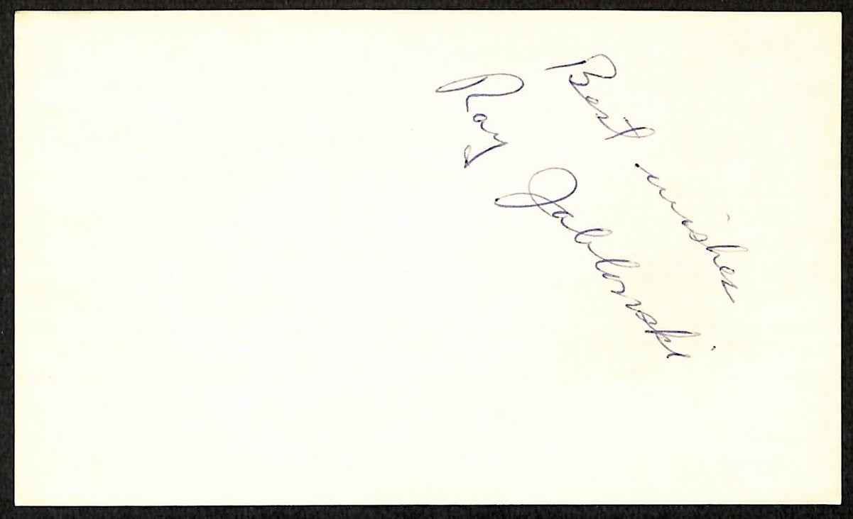 Ray Jablonski St. Louis Cardinals d.1985 Signed/Auto 3x5 Index Card 197725