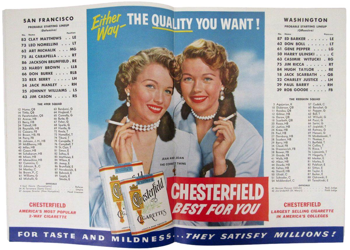 1954 San Francisco 49ers vs. Washington Redskins NFL Football Game Program 19864