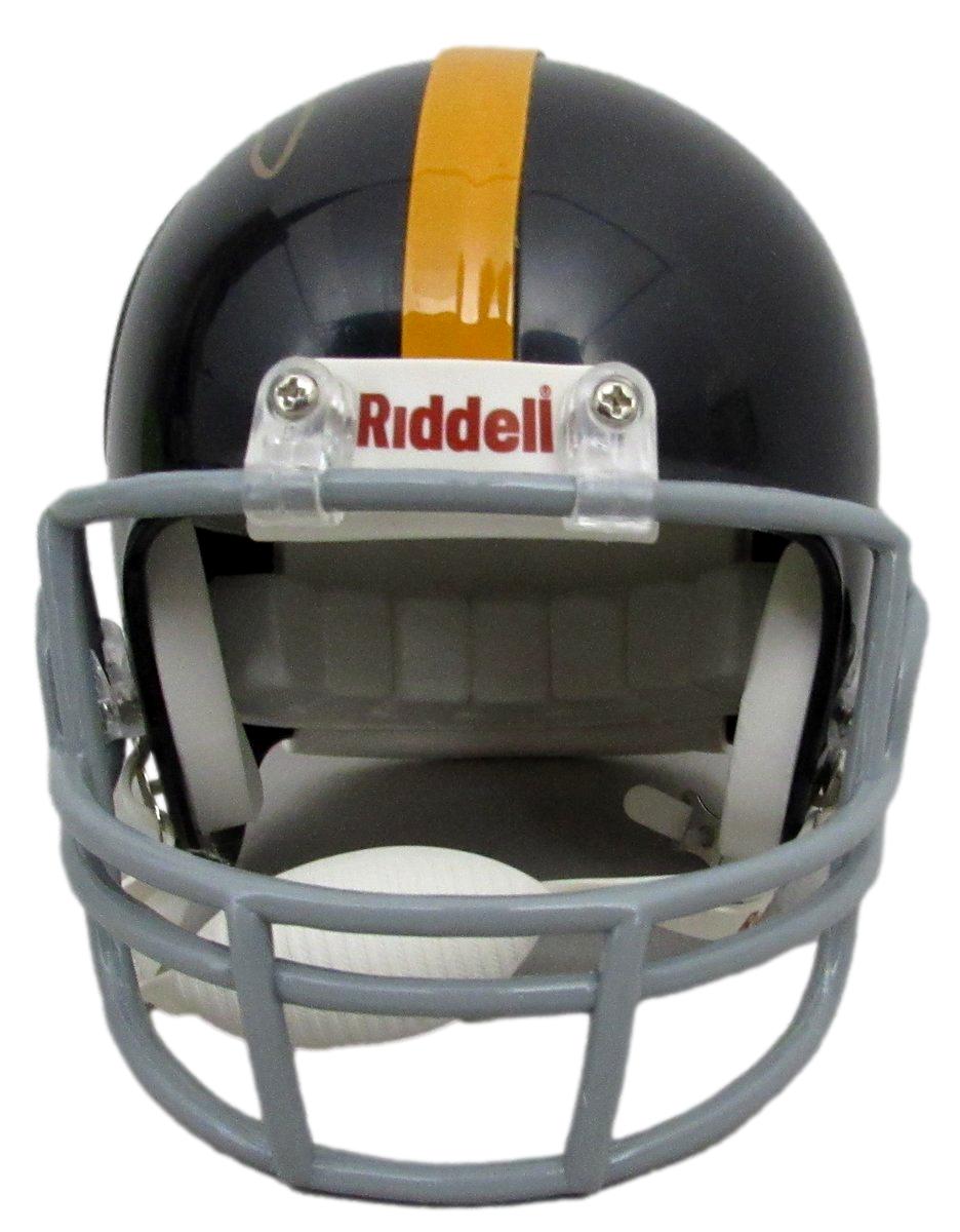 Franco Harris HOF Signed/Inscr Black Mini Football Helmet Steelers JSA 198652