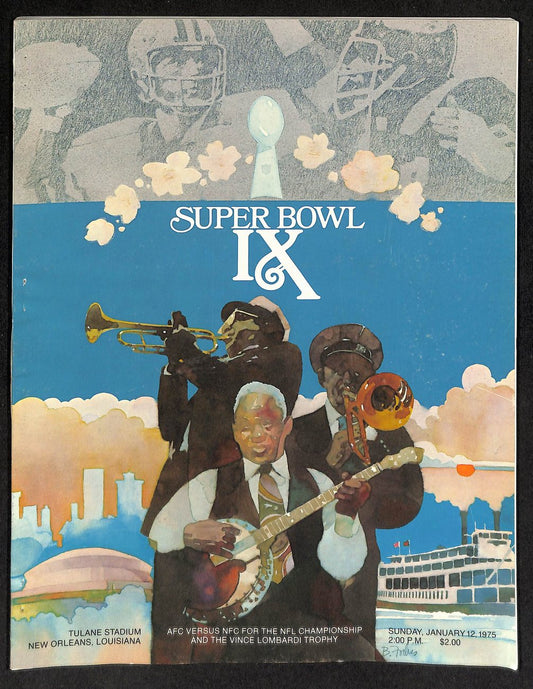 1975 Super Bowl IX Pittsburgh vs Minnesota NFL Football Game Program  198188