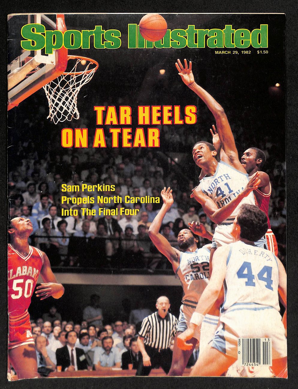 1982 UNC Tar Heels Final Four Sports Illustrated NO LABEL Perkins Cover 198193