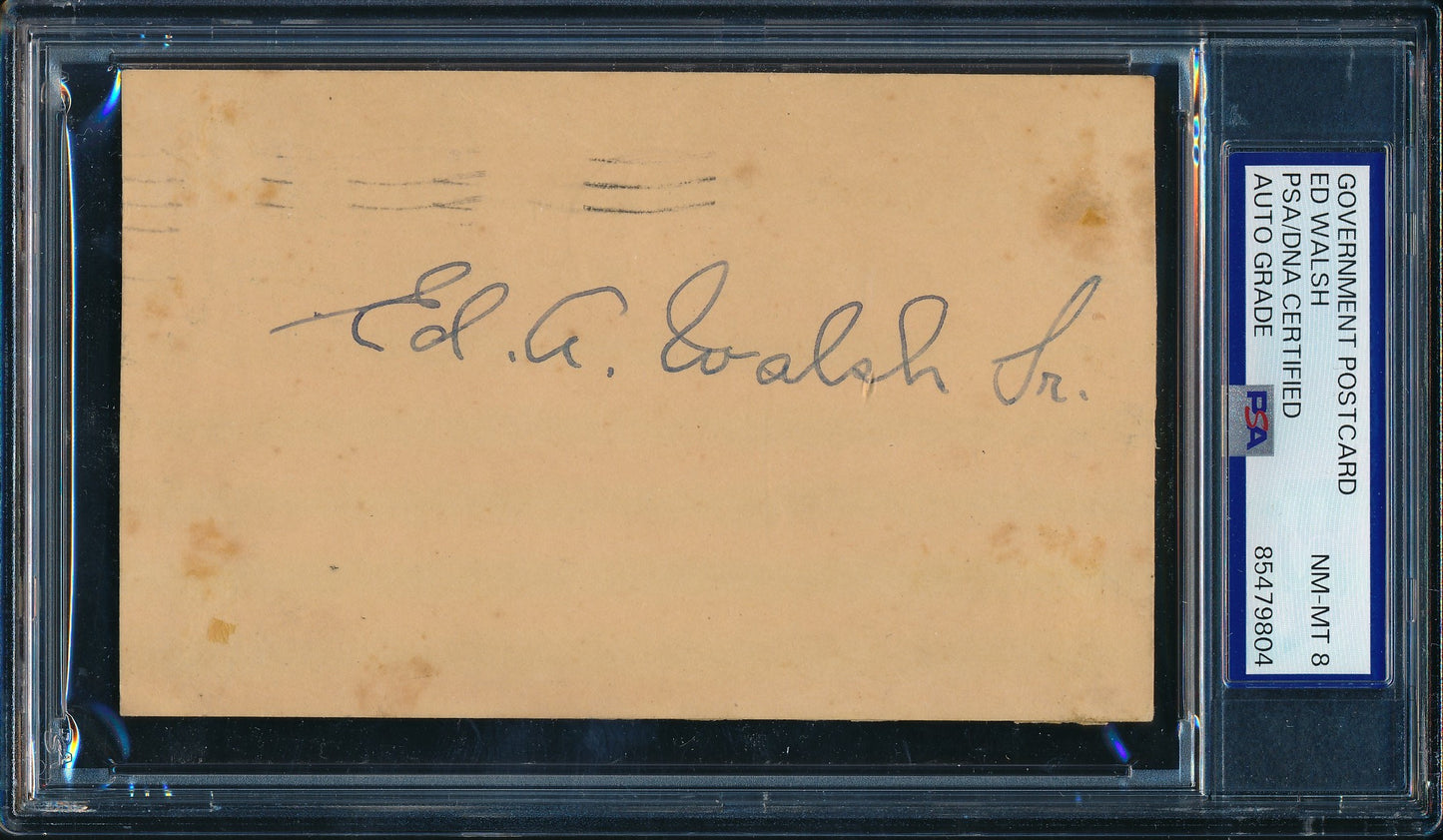 Ed Walsh HOF Signed/Auto 1934 Government Postcard (PSA/DNA NM-MT 8) 198665
