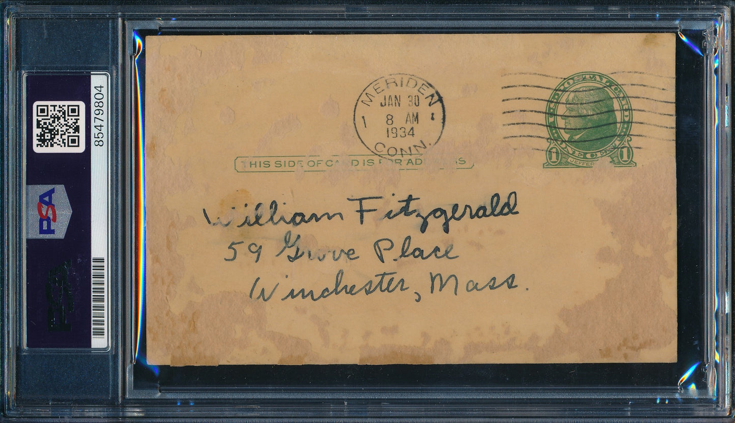 Ed Walsh HOF Signed/Auto 1934 Government Postcard (PSA/DNA NM-MT 8) 198665