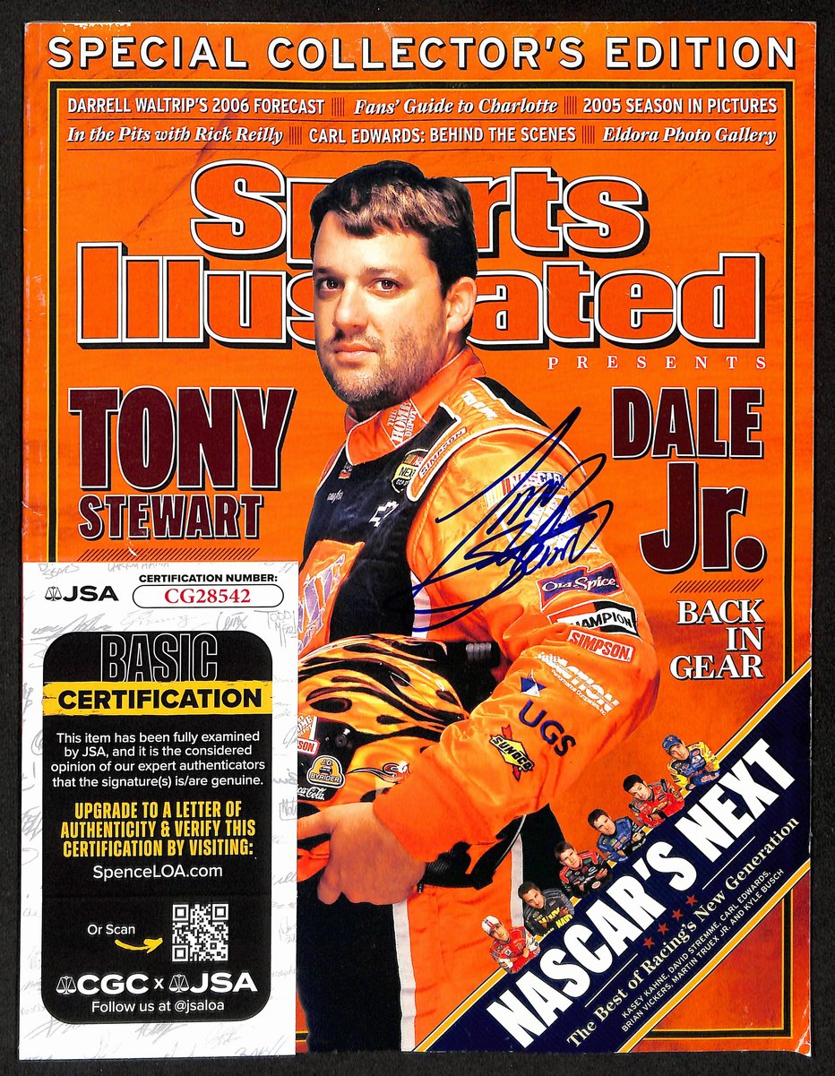 Tony Steward Signed 2006 Sports Illustrated Collectors Edit. NO LABEL JSA 197862