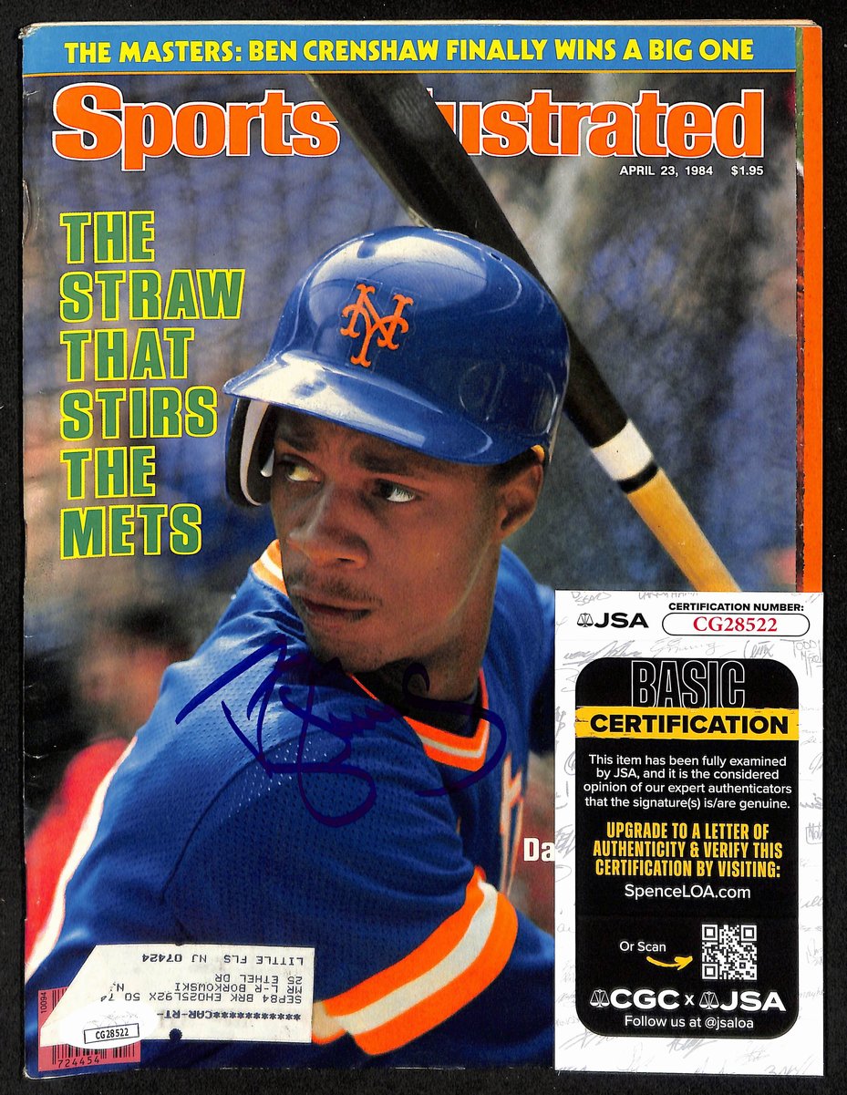 Darryl Strawberry NY Mets Signed 1984 Sports Illustrated w/Label JSA 197880