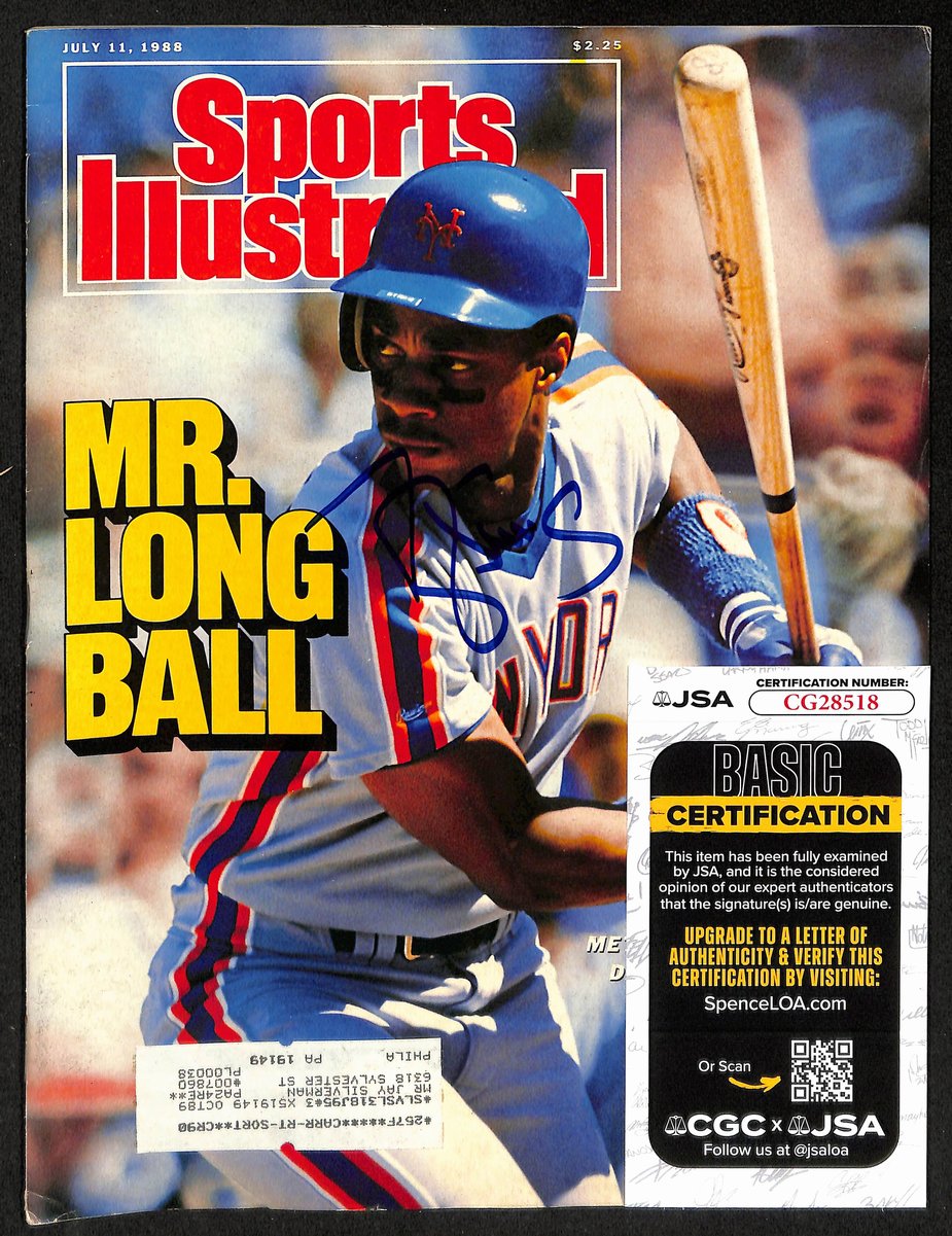 Darryl Strawberry NY Mets Signed 1988 Sports Illustrated w/Label JSA 197884