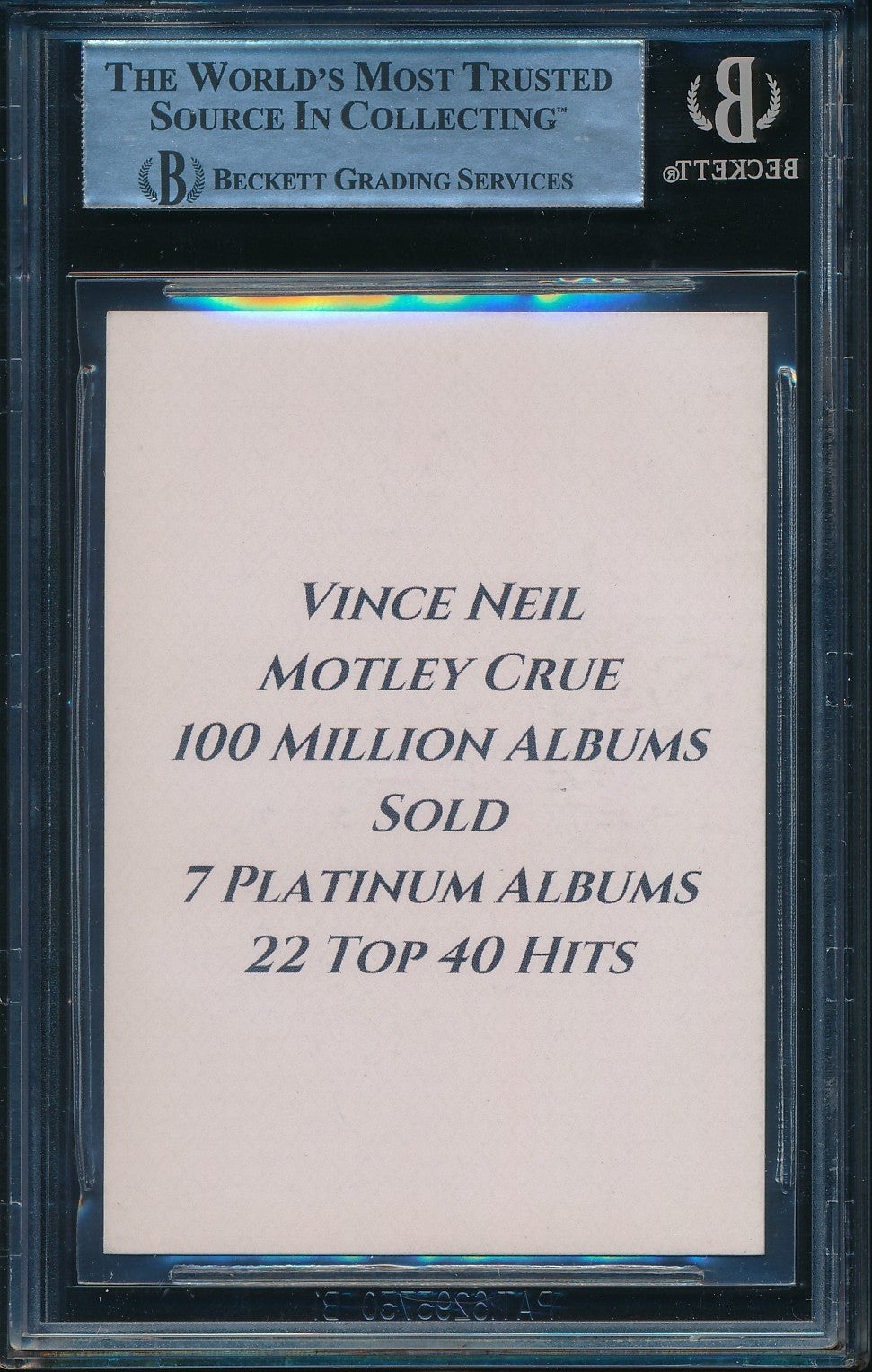 Vince Neil Motley Crew Signed/Autographed Promo Card BAS/Beckett 198656