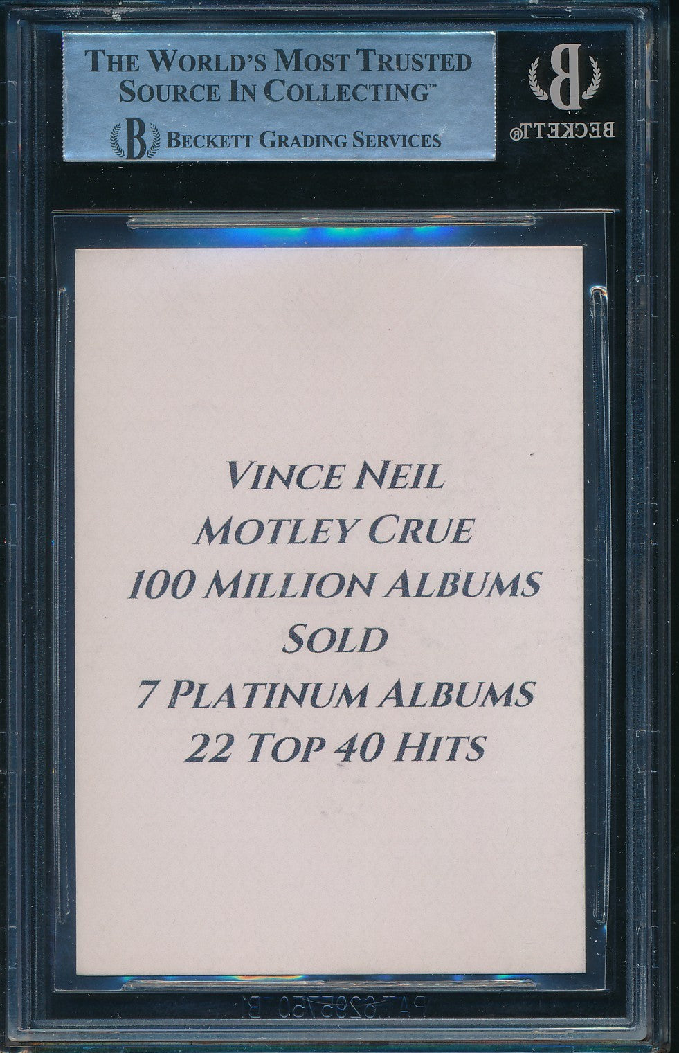 Vince Neil Motley Crew Signed/Autographed Promo Card BAS/Beckett 198658