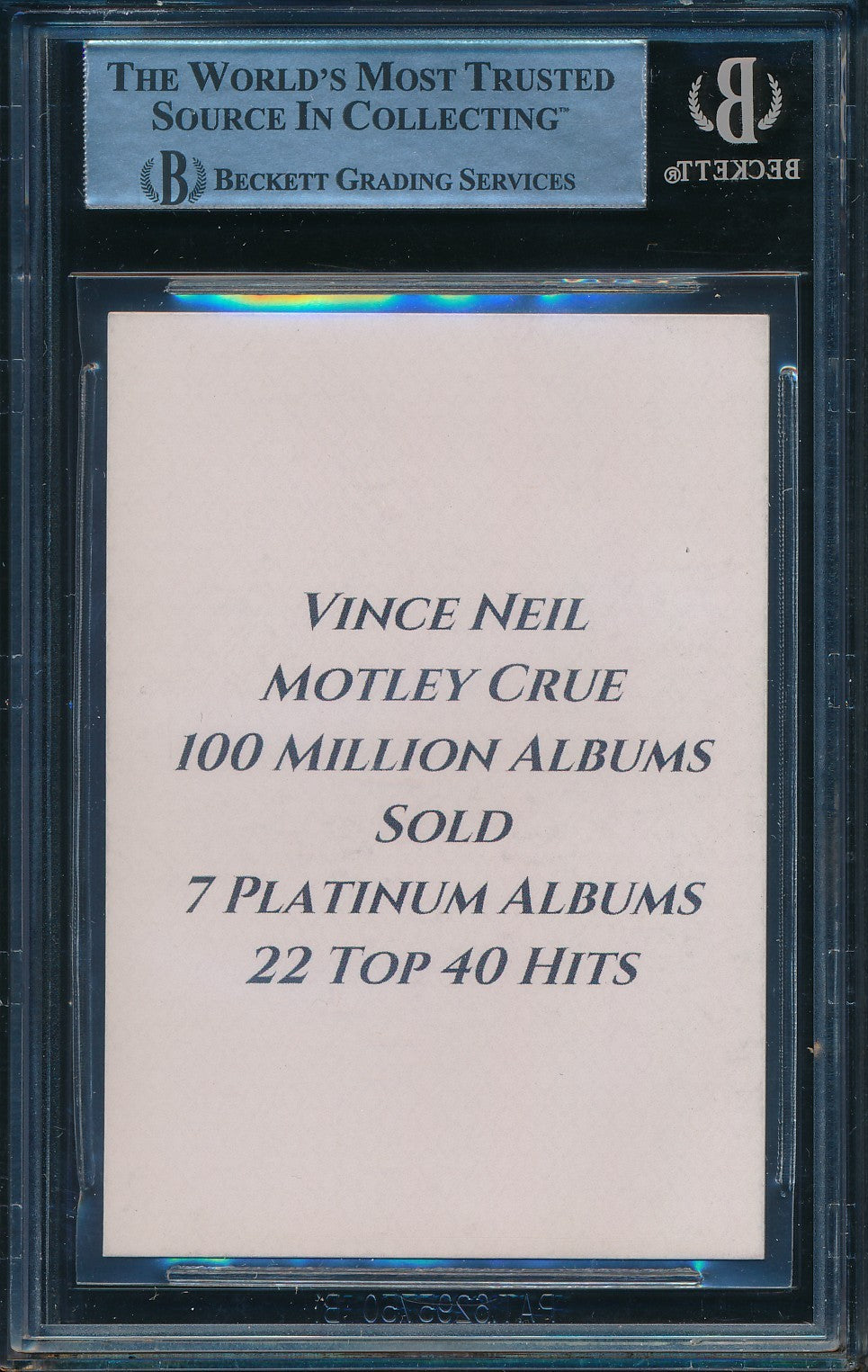 Vince Neil Motley Crew Signed/Autographed Promo Card BAS/Beckett 198659