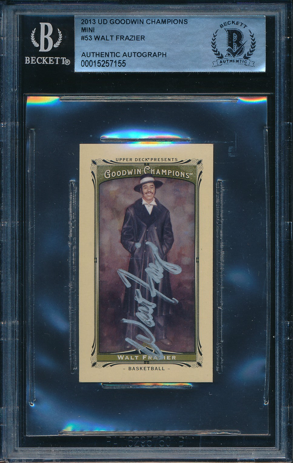 Walt Frazier HOF Signed/Auto 2013 Upper Deck Goodwin Card #53 BAS/Beckett 198687