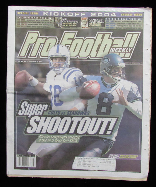 January 19, 2004 Pro Football Weekly Newspaper Peyton Manning on Cover 198249