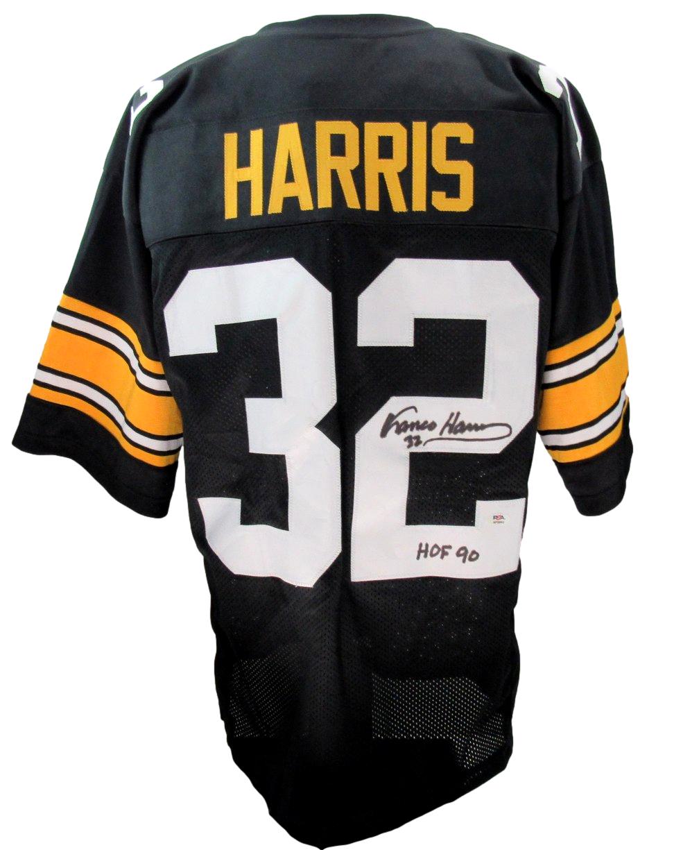 Franco Harris HOF Signed/Inscr Steelers Custom Football Jersey PSA/DNA 197430
