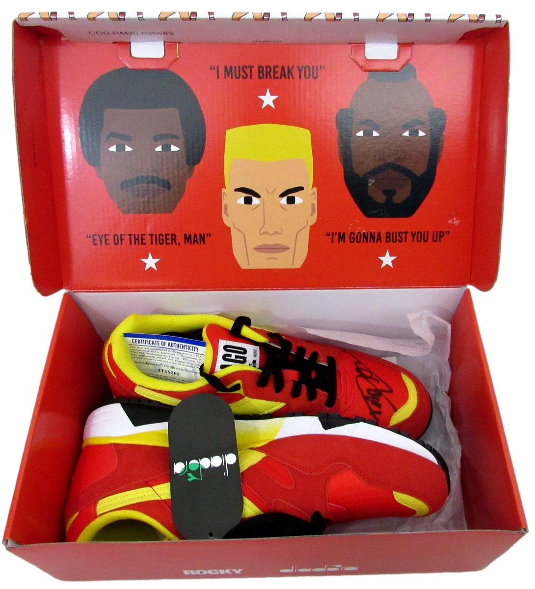 Dolph Lundgren Signed/Auto Pair of Rocky/Drago Sneakers Size 9 PSA/DNA 198692