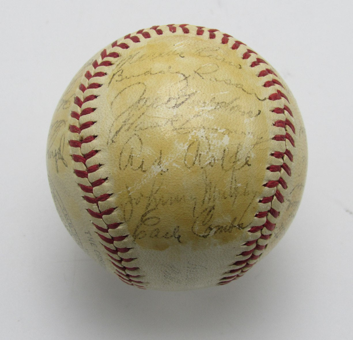 1942 New York Yankees Team Signed by (26) OAL Baseball Rizzuto DiMaggio 196288