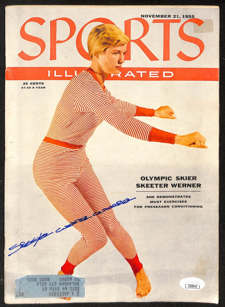 Skeeter Werner Skier Signed 11/21/1955 Sports Illustrated Magazine JSA 198012