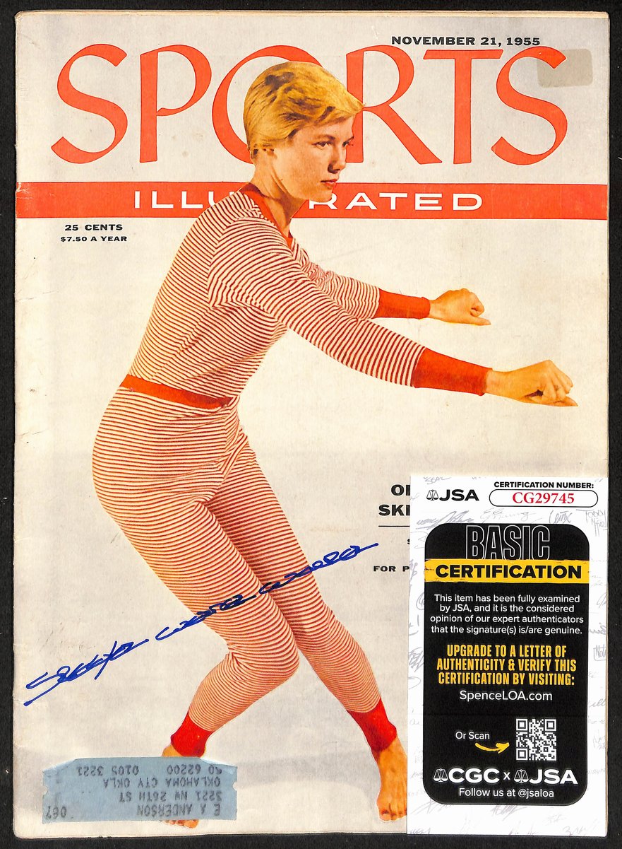 Skeeter Werner Skier Signed 11/21/1955 Sports Illustrated Magazine JSA 198012